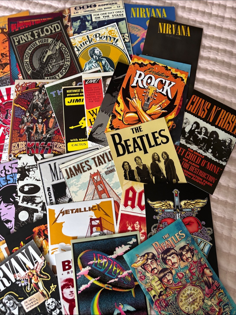 Vintage Rock Poster Lot - Colorful Band Art - Picture 3 of 3